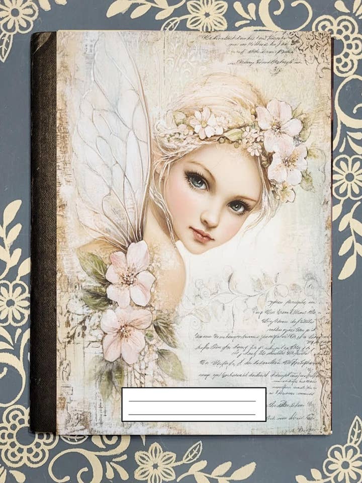 Fairy, Pastel Woodland Fairy 2, Covered Notebook for wholesale by Mrs. B's Stationery & Gift Shop