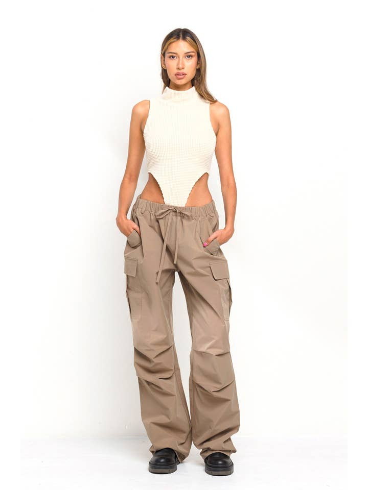 No Vacancy - Wholesale Pants - Women's - New wide legs parachute cargo pants11