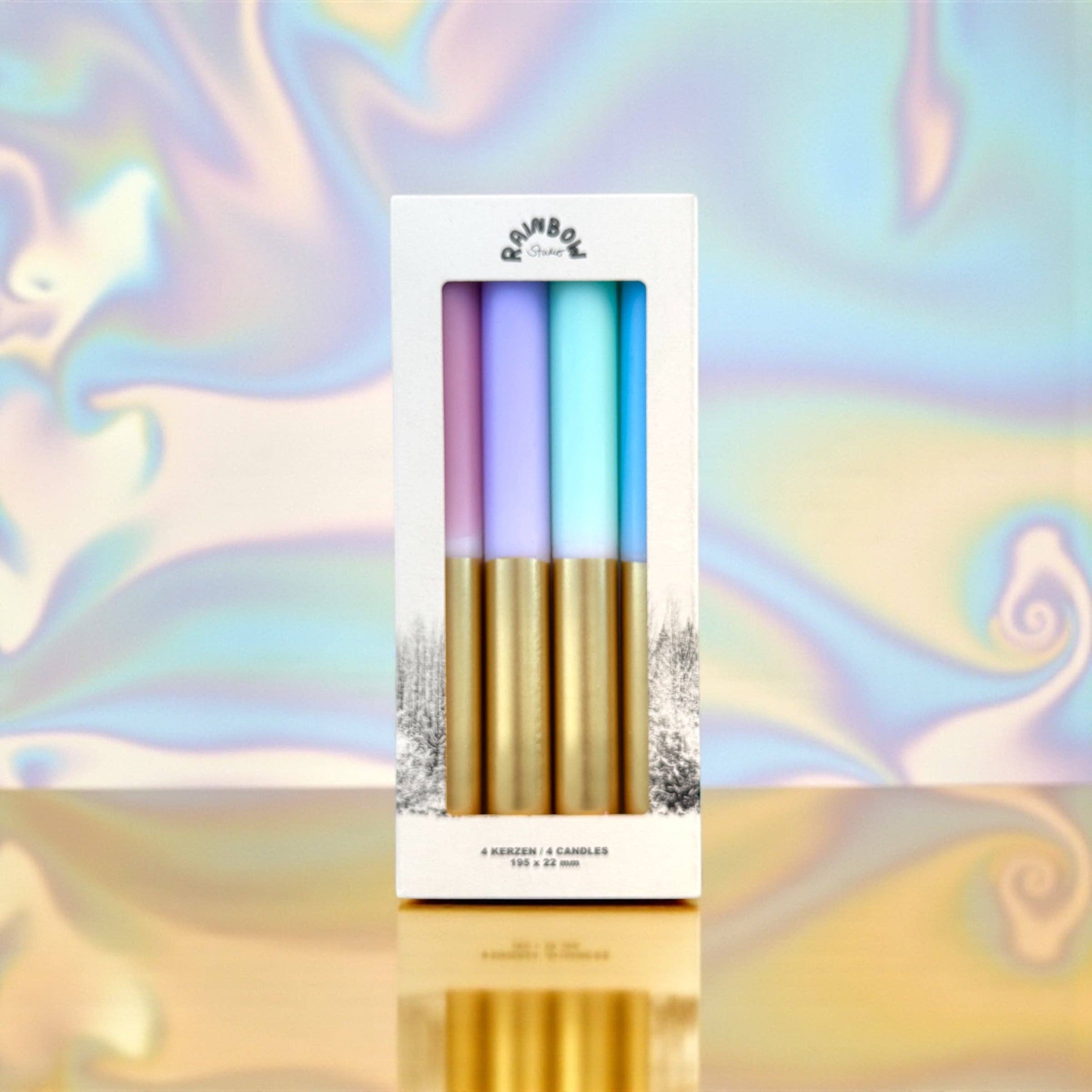 Pink Stories - Wholesale Tapered candle/candlestick - Rainbow Studio * XMAS blau