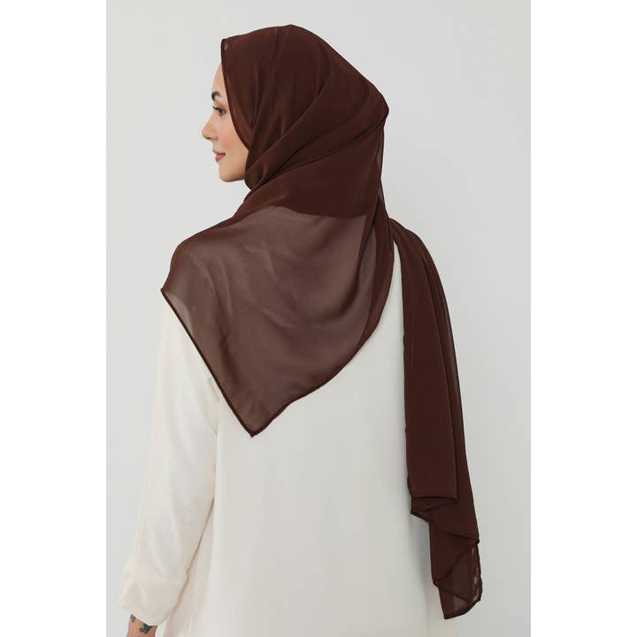 Aisha's Design - Wholesale Hijab – Women’s - Ready to Wear One-Piece Chiffon Shawl Hijab with Built-In Cotton Undercap, Easy Modest Scarf for Women,PS-5397