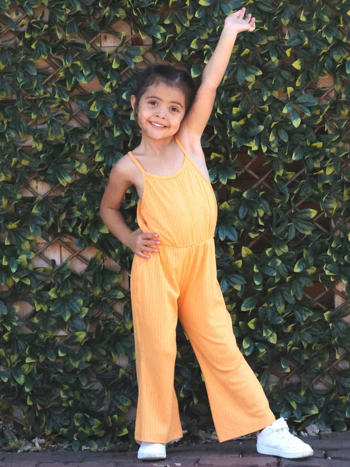 THX, It Has Pockets Romper - Orange for wholesale by GILi Guise