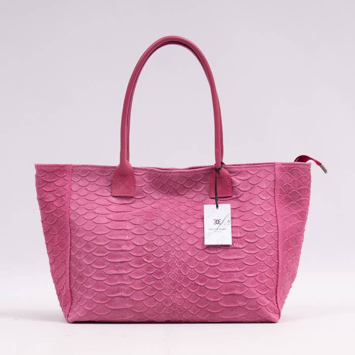Bolsa tote de couro com estilo cobra 32615-4 por atacado de Cecile Wang