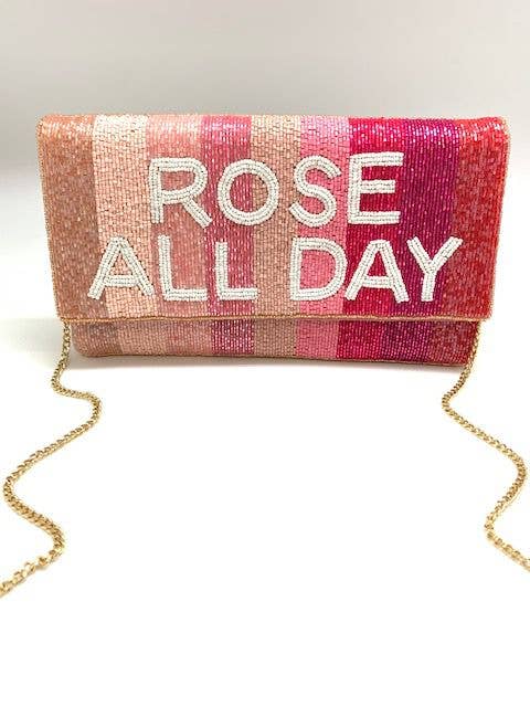 Ole - Vente Sac à bandoulière – femme - Sac à rayures perlées ROSE ALL DAY LAC-SS-4264