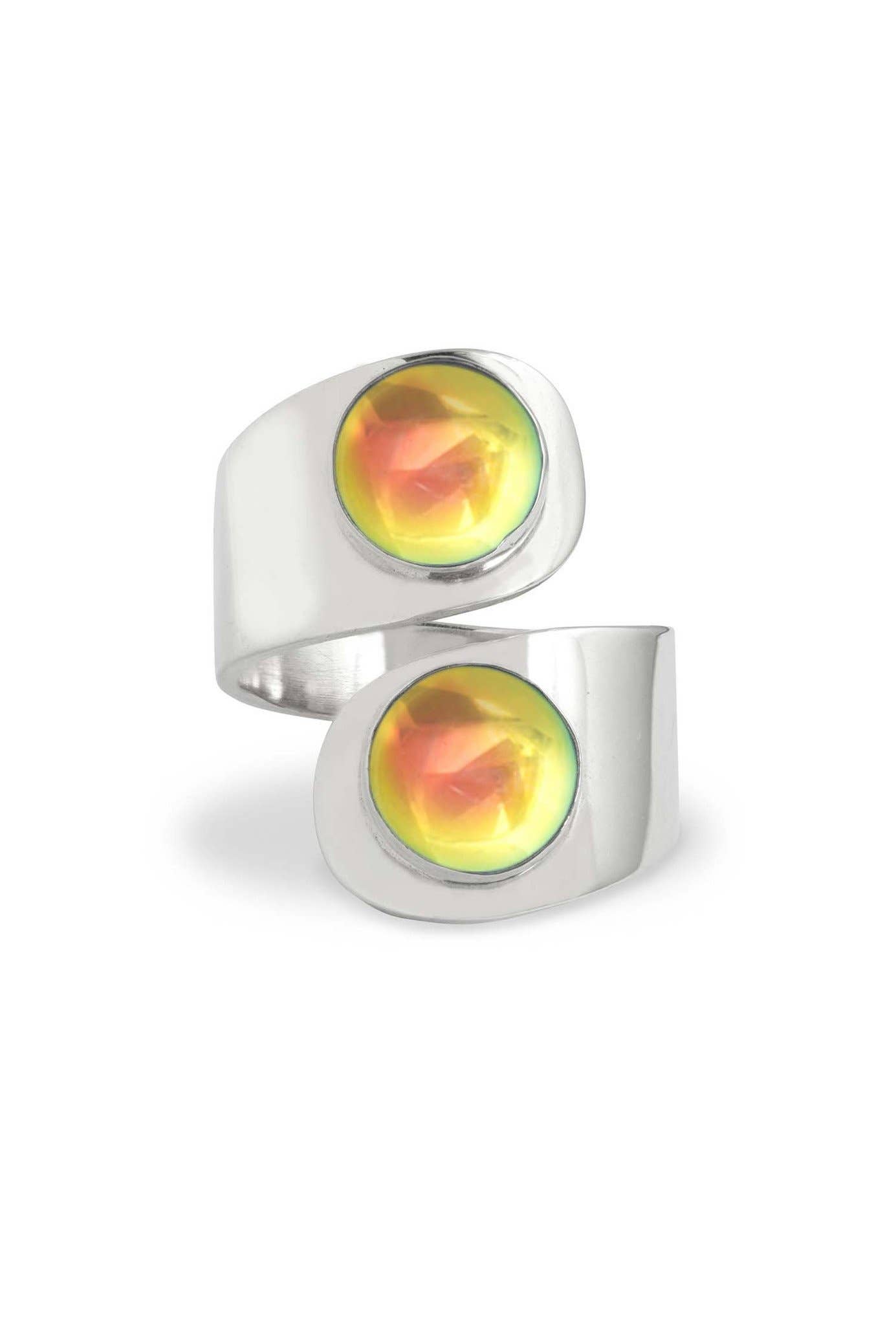 LeightWorks - Wholesale Cocktail/Statement Ring - Double Circle Ring Sterling Silver Crystal Jewelry2