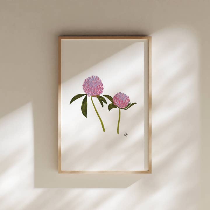 Rødkløver Blomstret Kunsttryk for engroshandel hos GREENHOUSE SOCIETY PAPER