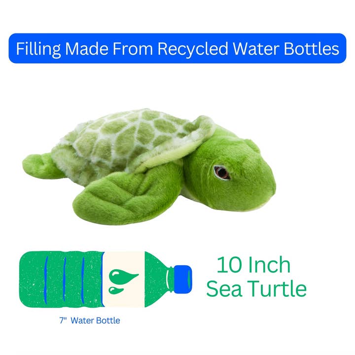 The Petting Zoo - Wholesale Stuffed/Plush Toy - Kids & Baby - Earth Keeperz Sea Turtle small 10" Recycled Plush1