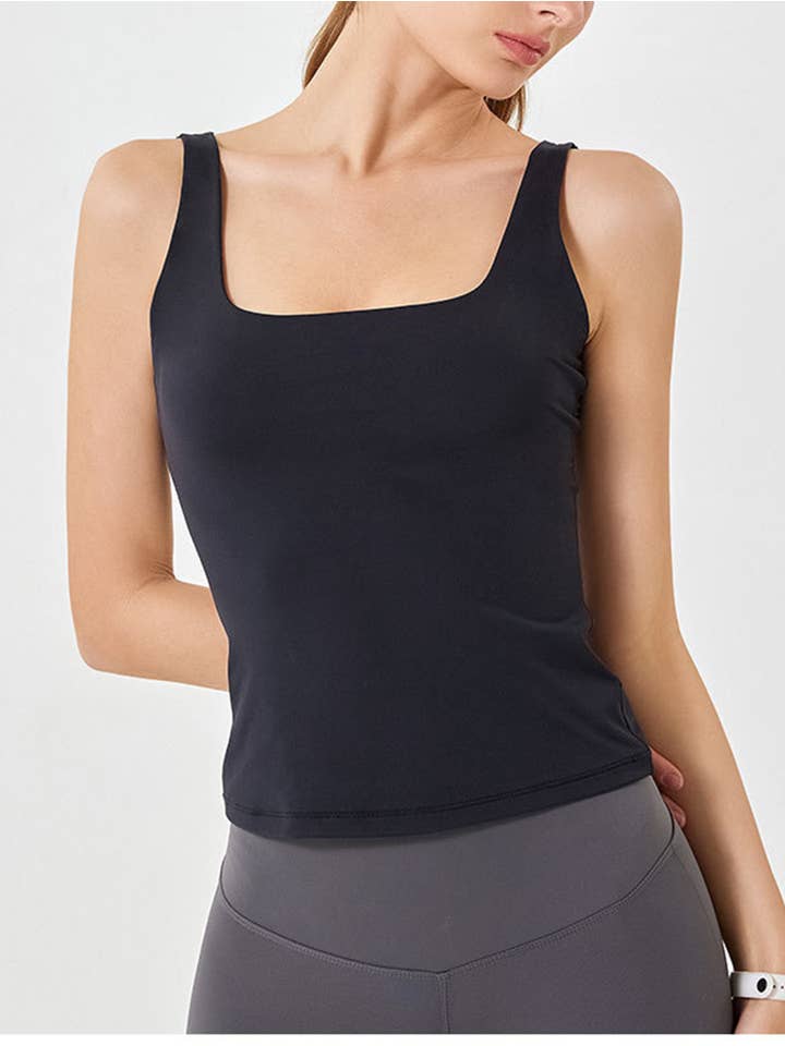 Wholesalesir - Wholesale Athletic Top - Women's - High Elastic and Tight Fitting U-neck Yoga Top