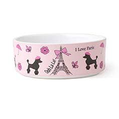 PetRageous Designs - Wholesale Pet Bowl - Cat/Dog - I Love Paris Dog Pink, 2 Cups