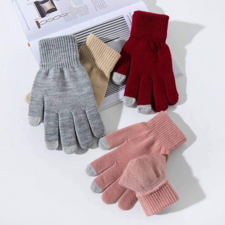 ACCITY - Wholesale Gloves - Women's - KNITTED TOUCHSCREEN GLOVES FOR WARM WINTER_CWAG015012