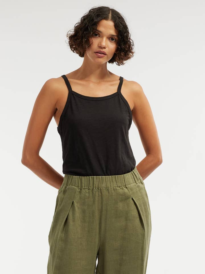 Alessi Square Neck Singlet - Sort for engroshandel hos Amelius