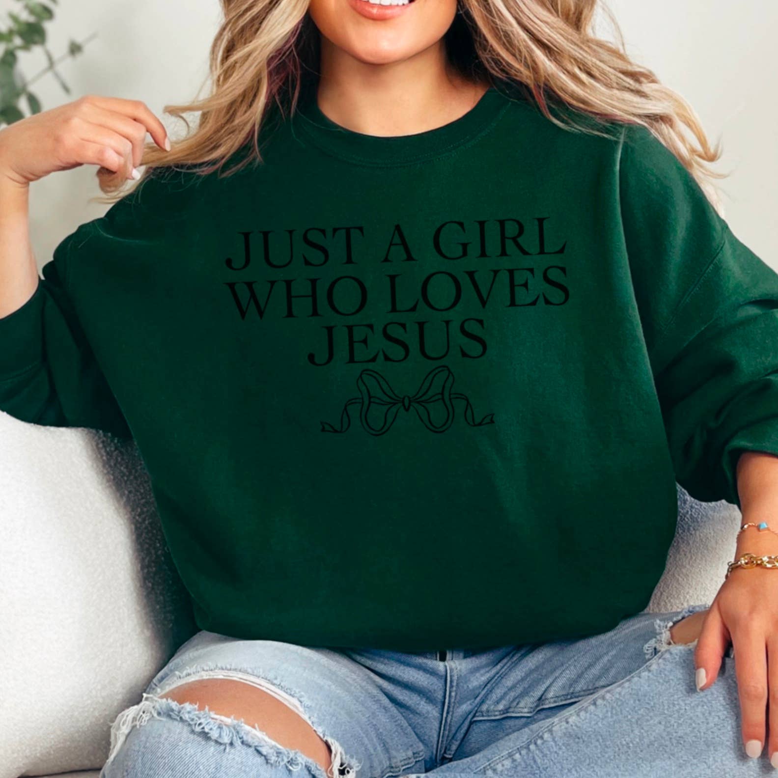 Shoppe SHC - Vente Sweat-shirt à imprimés – femme - Coquette Juste Une Fille Qui Aime Jésus | Sweat-shirt Chrétien14