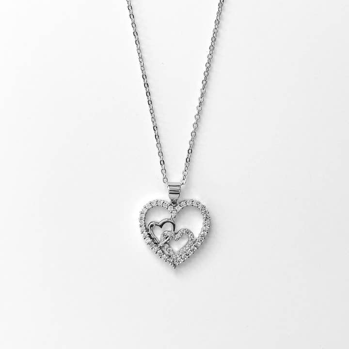 Fashion Three Heart Stone Necklace for wholesale by S&A Fashions