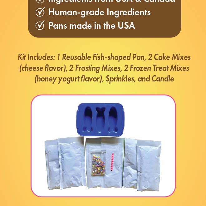 PetCakes - Wholesale Pet Treats - Cat - Birthday Baking Kit for Cats - 6 Cakes + 6 Ice Cream + Candle & Sprinkles1