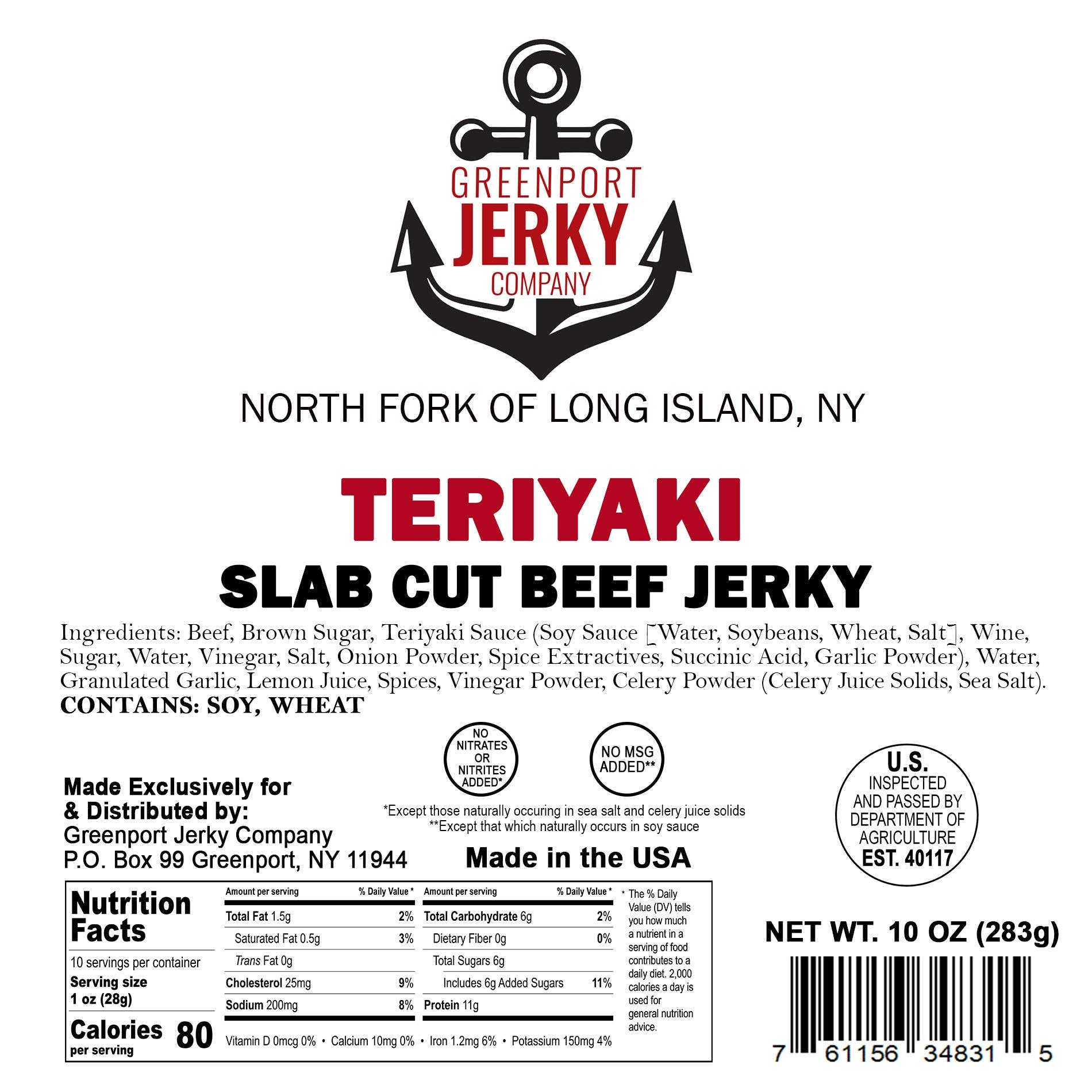 Greenport JERKY Company - Wholesale Jerky - Slab Cut Beef Jerky1