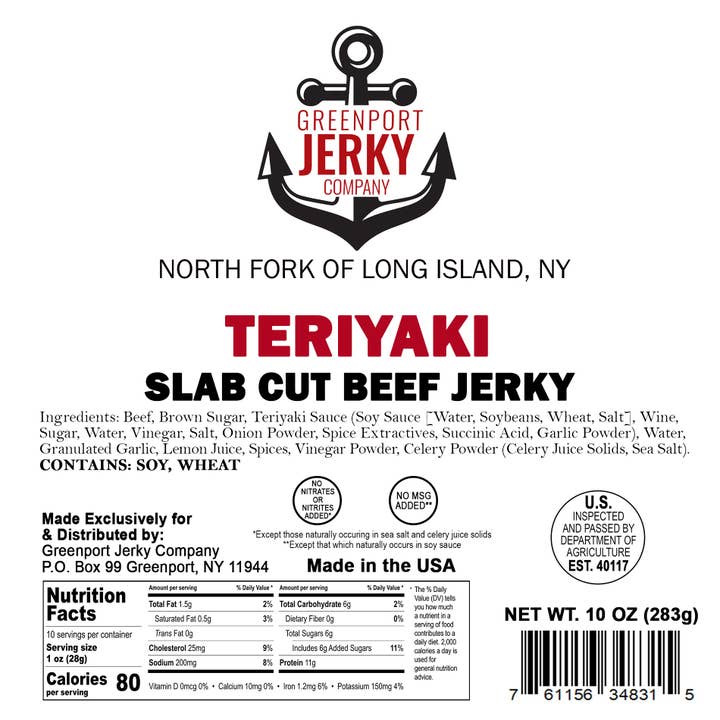 Greenport JERKY Company - Wholesale Jerky - Slab Cut Beef Jerky1