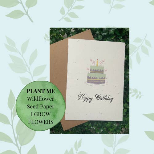 Happy Birthday Plantable Card for wholesale by Little princess crafts
