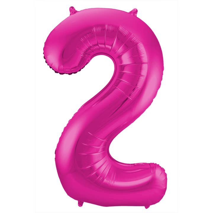 Palloncino a forma di numero 2 Magenta - 86 cm per la vendita all'ingrosso da parte di Folat BV