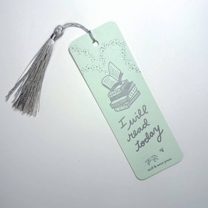 Wolf & Wren Press - Wholesale Bookmark - 'I Will Read Today' paper bookmark1