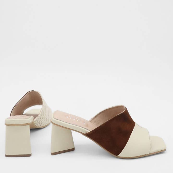 Soulmate mule off white/tan leather sandals womens shoes for wholesale on Faire