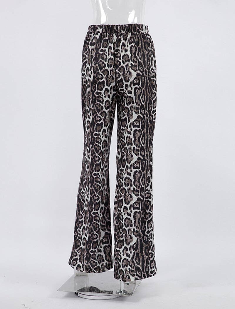LEOPARD Wide-Leg Satin Animal Print Pants for wholesale on Faire2
