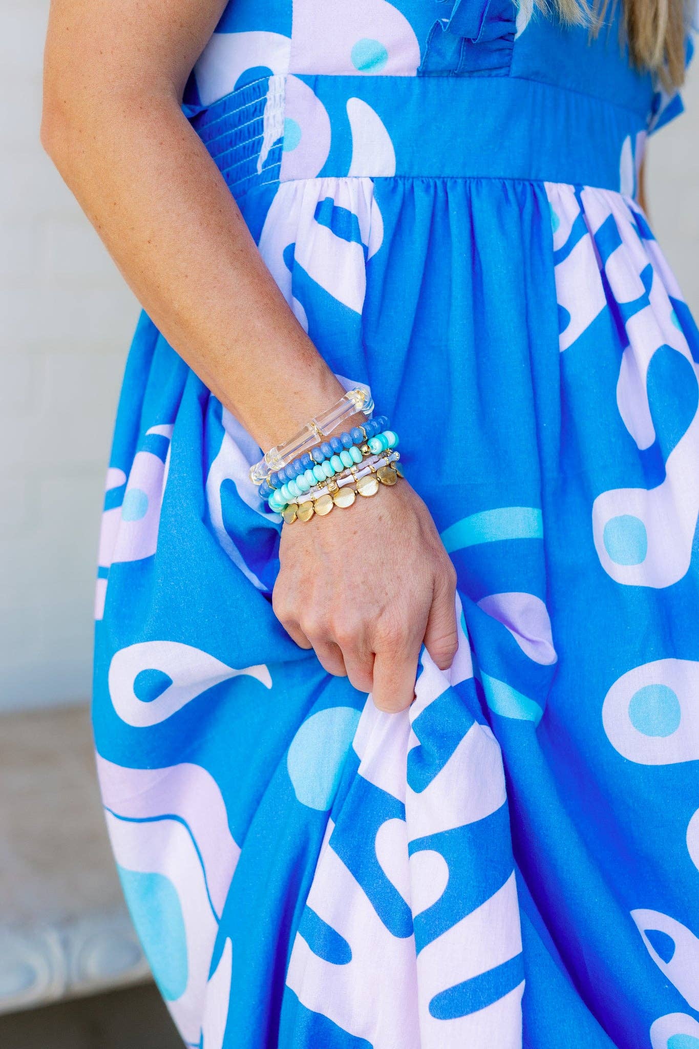 Baubles by Becca - Wholesale Beaded Bracelet - Cobalt Blue Gemstone Bracelet with Gold Accents1