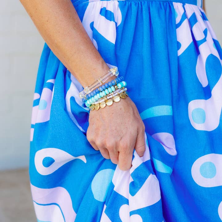 Baubles by Becca - Wholesale Beaded Bracelet - Cobalt Blue Gemstone Bracelet with Gold Accents1