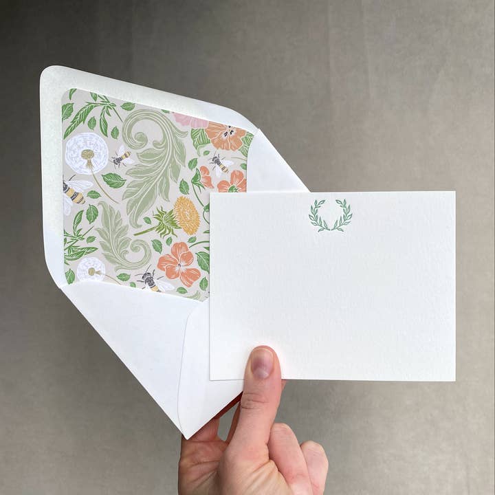 Honey Garden Letterpress Stationery Pack for wholesale by The Happy Envelope