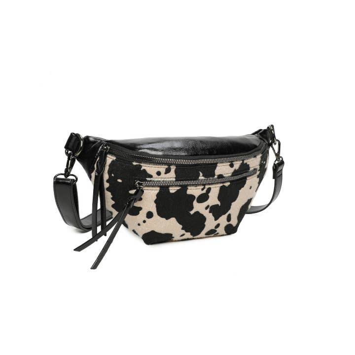 INES DELAURE - Wholesale Messenger Bag - Women's - Bi-material banana, different prints4