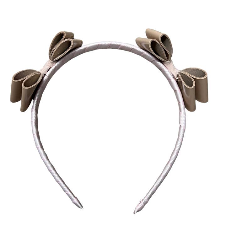 Double Candy Bow Cream Läderpannband för wholesale av ILLYTRILLY