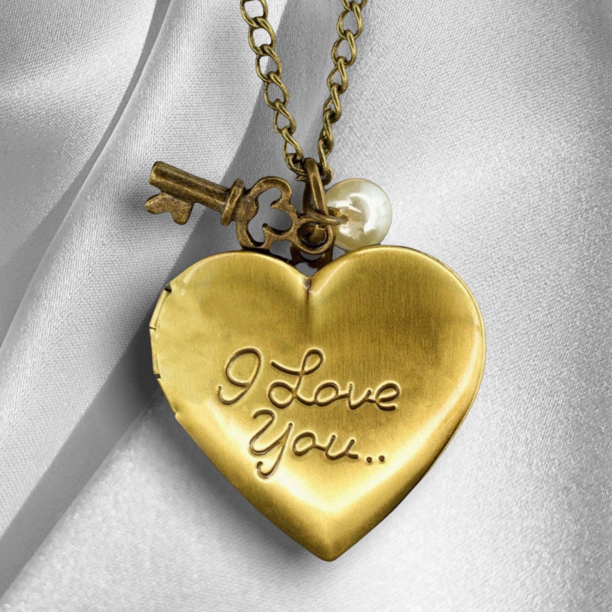 MadamLili – Engroshandel Halskæde med vedhæng – Personlig hjerte Foto Medallion nøgle vedhæng4