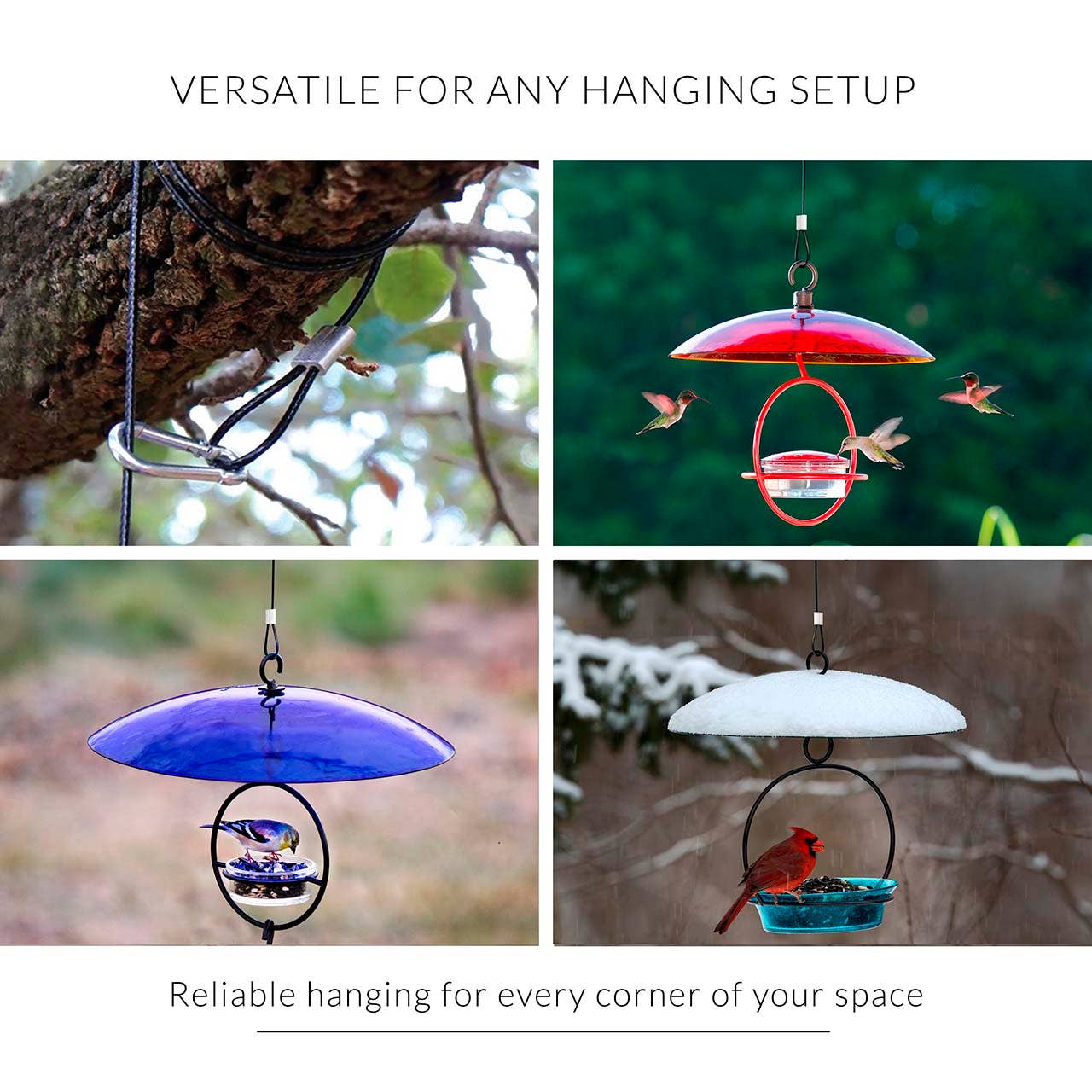 Couronne Co. - Wholesale Bird Feeder - Mosaic Birds Easy Hook Hanging Steel Cable3