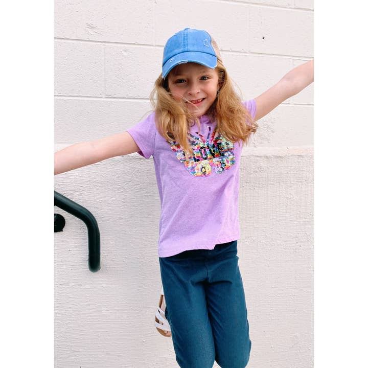 C.C Beanie - Wholesale Baseball Cap - Kids - KIDS Distressed Criss-Cross High Ponytail CC Ball Cap KIDSBT