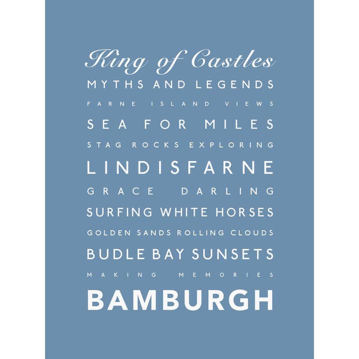 Impression typographique Bamburgh pour la vente par SeaKisses