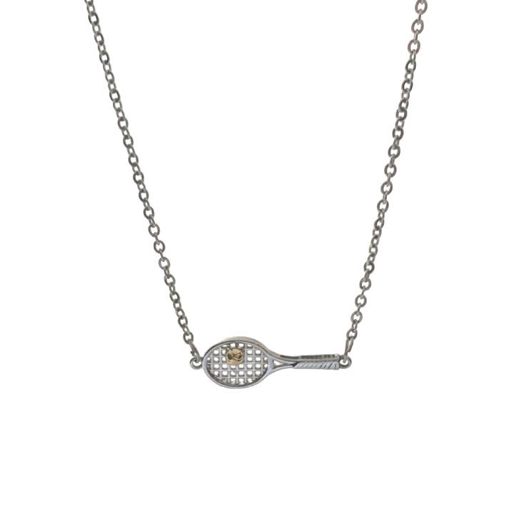 Sportybella - Vente Colliers à pendentif - Pendentif en forme de raquette de tennis en or 18 carats