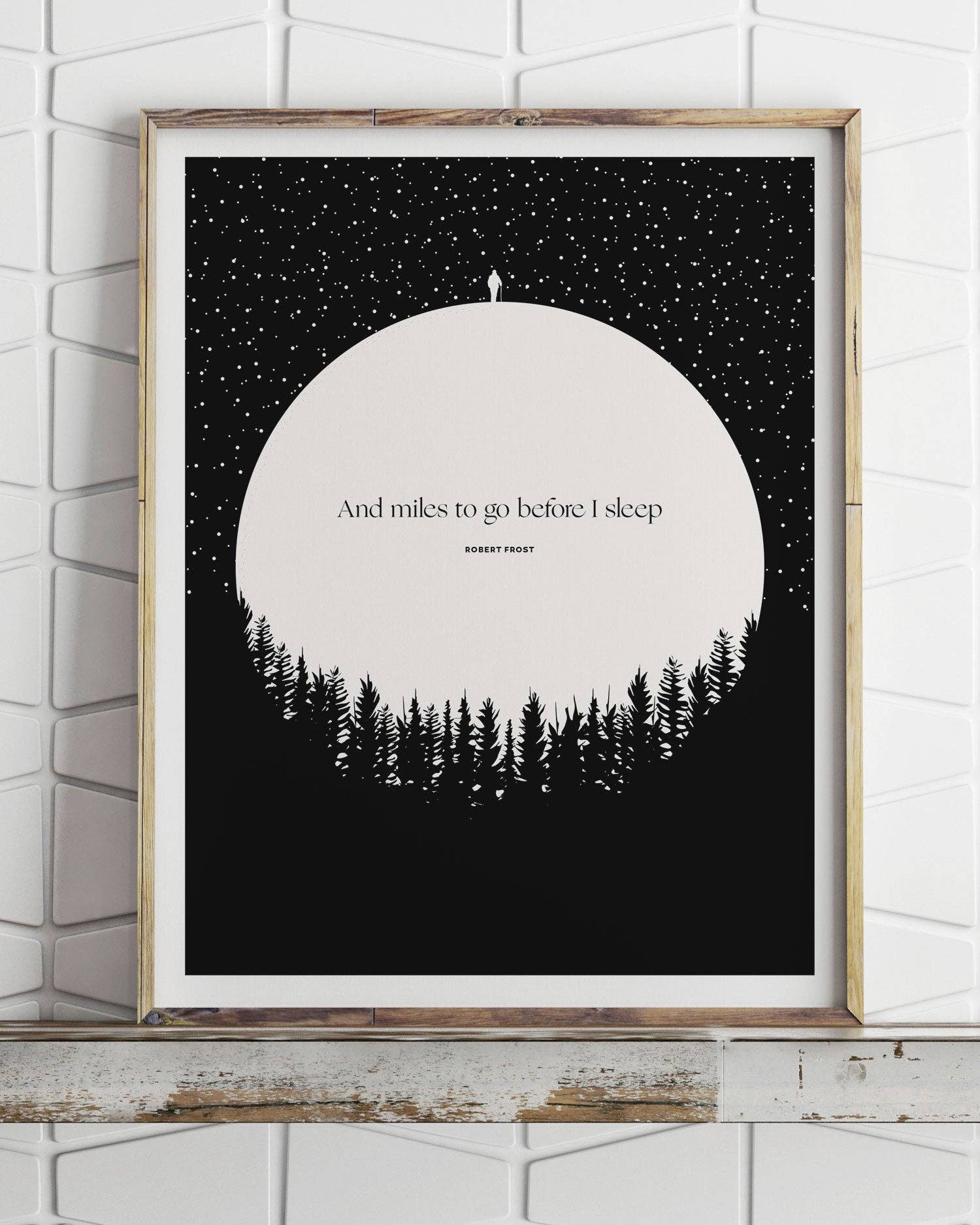 Obvious State – Großhandel Kunstdruck – Robert Frost Kunstdruck - „Miles to Go“ -Illustration

1