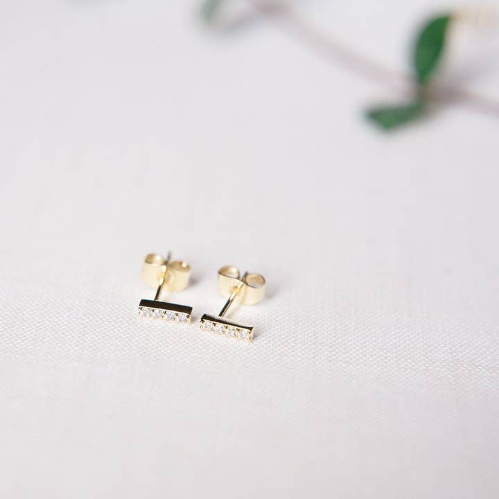 Honeycat Jewelry - Wholesale Dangle Earrings - Flat Drop Crystal Bar Earrings9