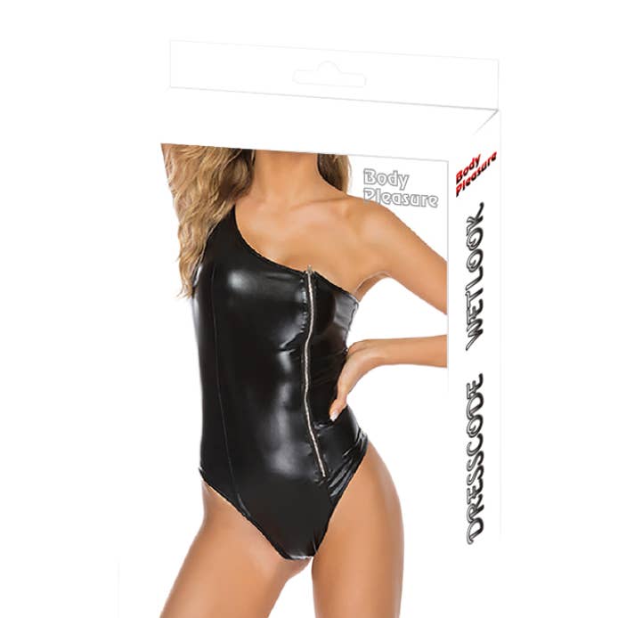 Body Pleasure - TL114 - Wet Look - One Size Fits Most - Luxury Gift Box - Black for wholesale by Kinky Pleasure