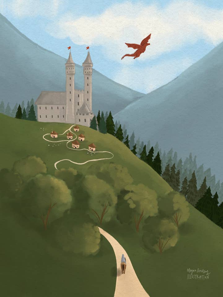 Impressions "Fantasy Village" pour la vente par Megan Lindsey Illustration