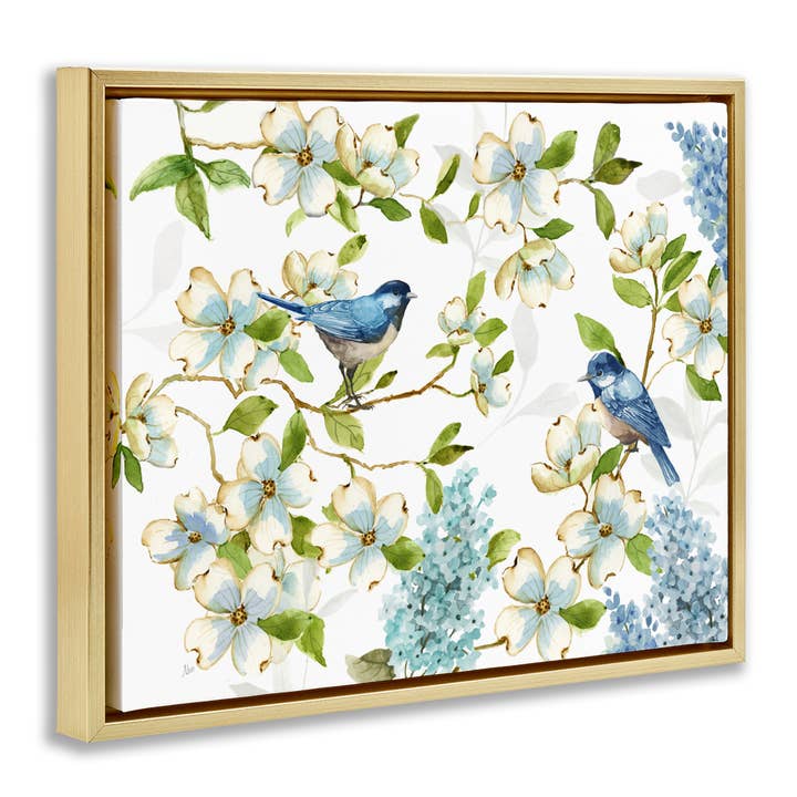 Stupell Industries - Wholesale Wall Decor - Kids & Baby - Dogwood & Bluebirds Floater Framed Art13