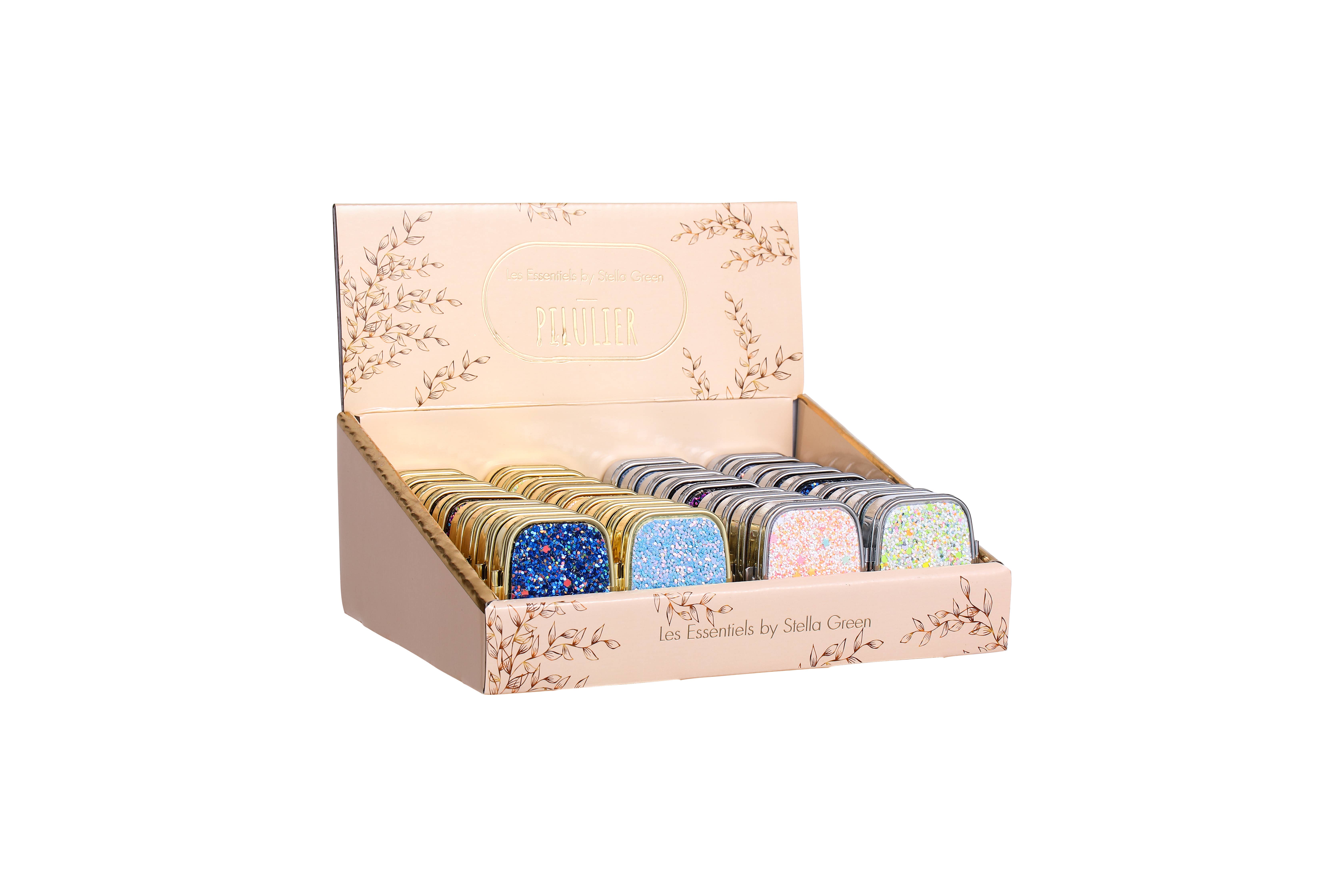 STELLA GREEN - Wholesale Pill Organizer - Glitter Pill Organizers2