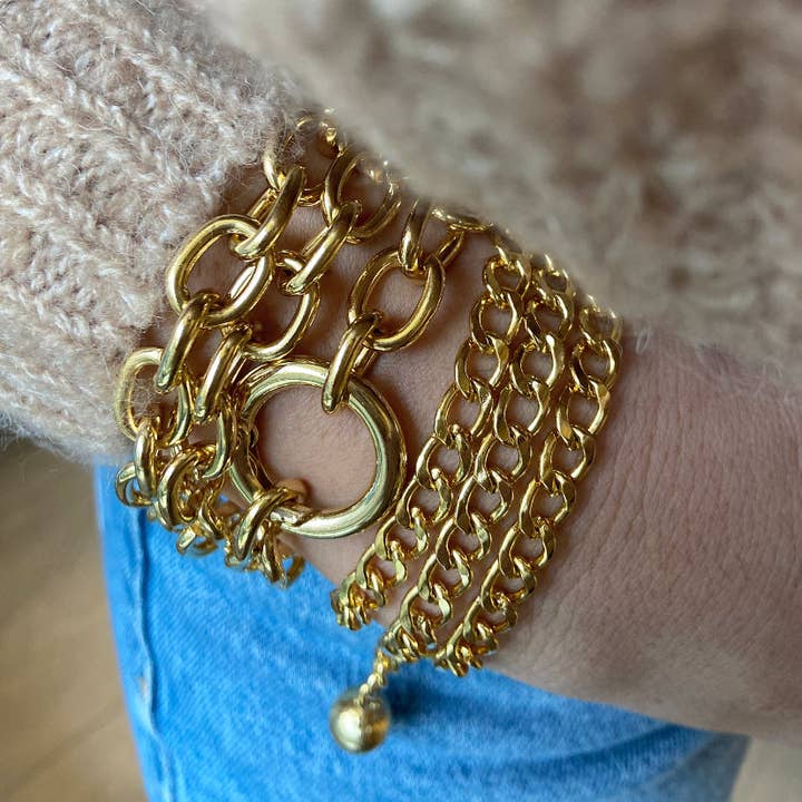 A.B. Paris - Wholesale Link & Chain Bracelet - Tressia / triple wrap necklace or bracelet3