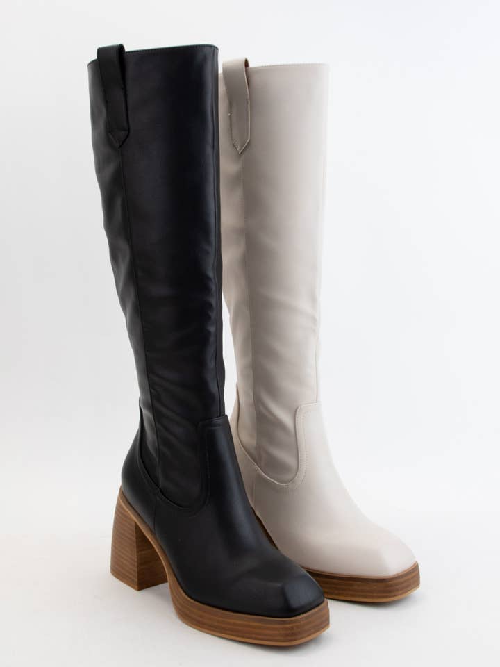 CCOCCI - Wholesale Boots - Women's - ALYSSA CHUNKY PLATFORM HEEL SLIM FIT TALL BOOTS2