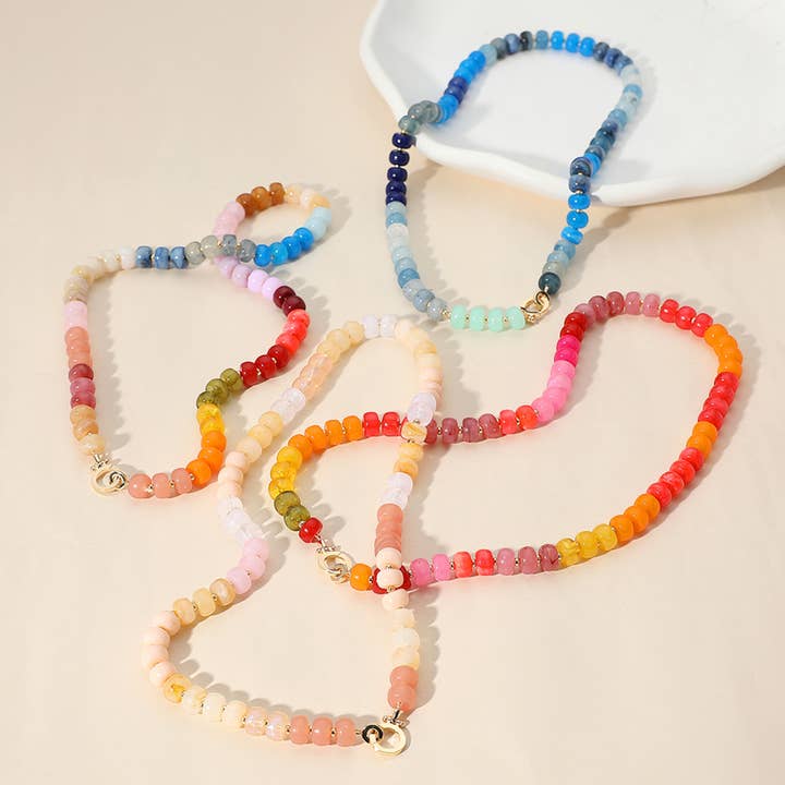 Sensibling Corp. - Wholesale Beaded/Pearl Necklace - Natural Stone Metal Ball Beaded Necklace