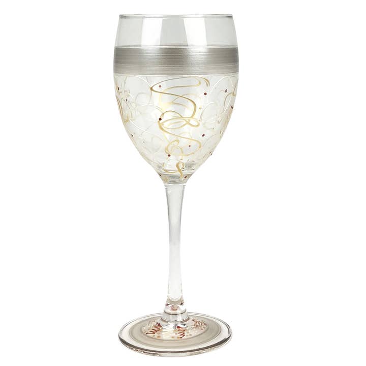 Celebration Streamers Wine Glasses for wholesale by Golden Hill Studio