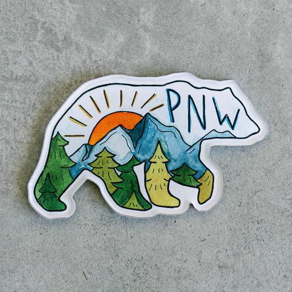 PNW Bär Acrylmagnet für den Großhandel von Sticker Girl