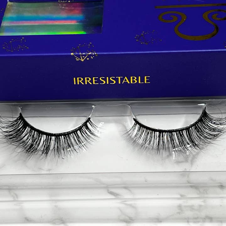 “Irresistible” Vegan 5D Faux Mink Lashes for wholesale by Libra Lash & Lip Co.