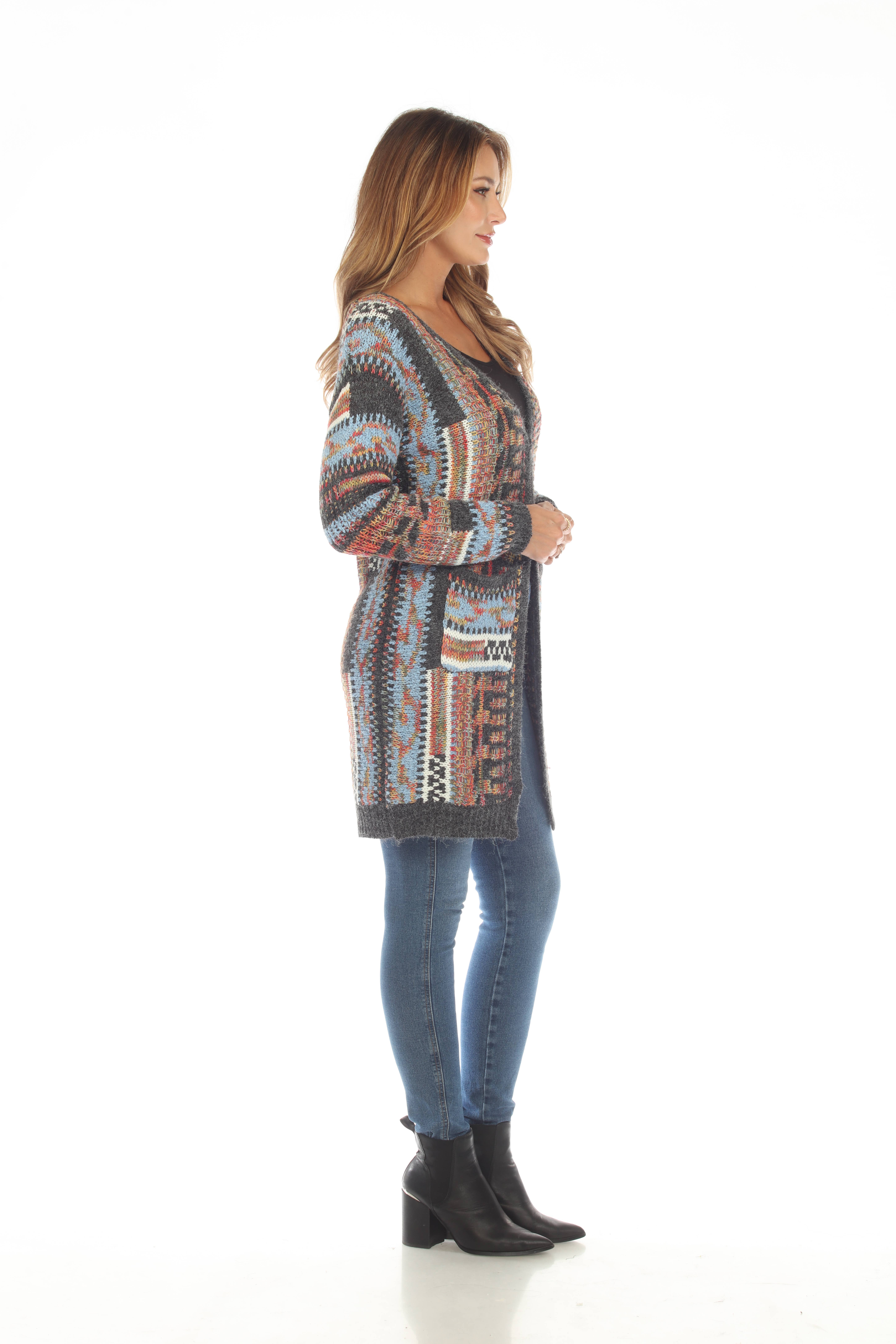 Rising International Inc - Vendita all'ingrosso Cardigan - Donna - Maglione da donna con apertura frontale multitasche Grandcanyon3
