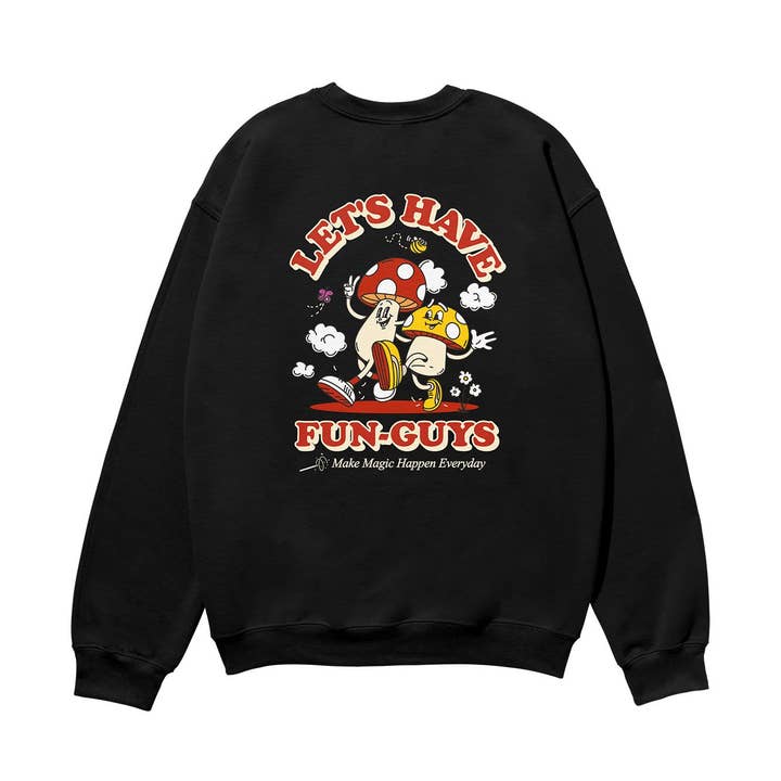 Let’s Have Fun-Guys Heavyweight Organic Sweatshirt Black for wholesale by Weekend Concept