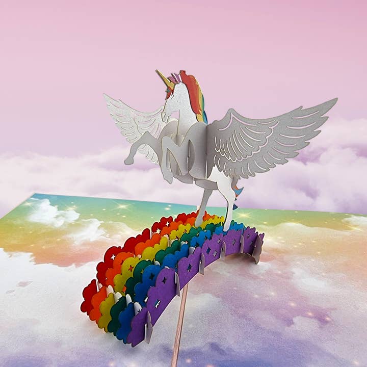 Color Pop Cards - Wholesale Birthday card - Magical Flying Unicorn 3D Pop Up Card