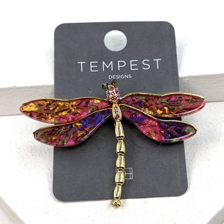 Tempest Designs - Wholesale Brooch - Dragonfly brooch with resin wings0